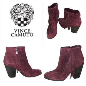 VINCE CAMUTO Hayzee Fringe Ankle Boots